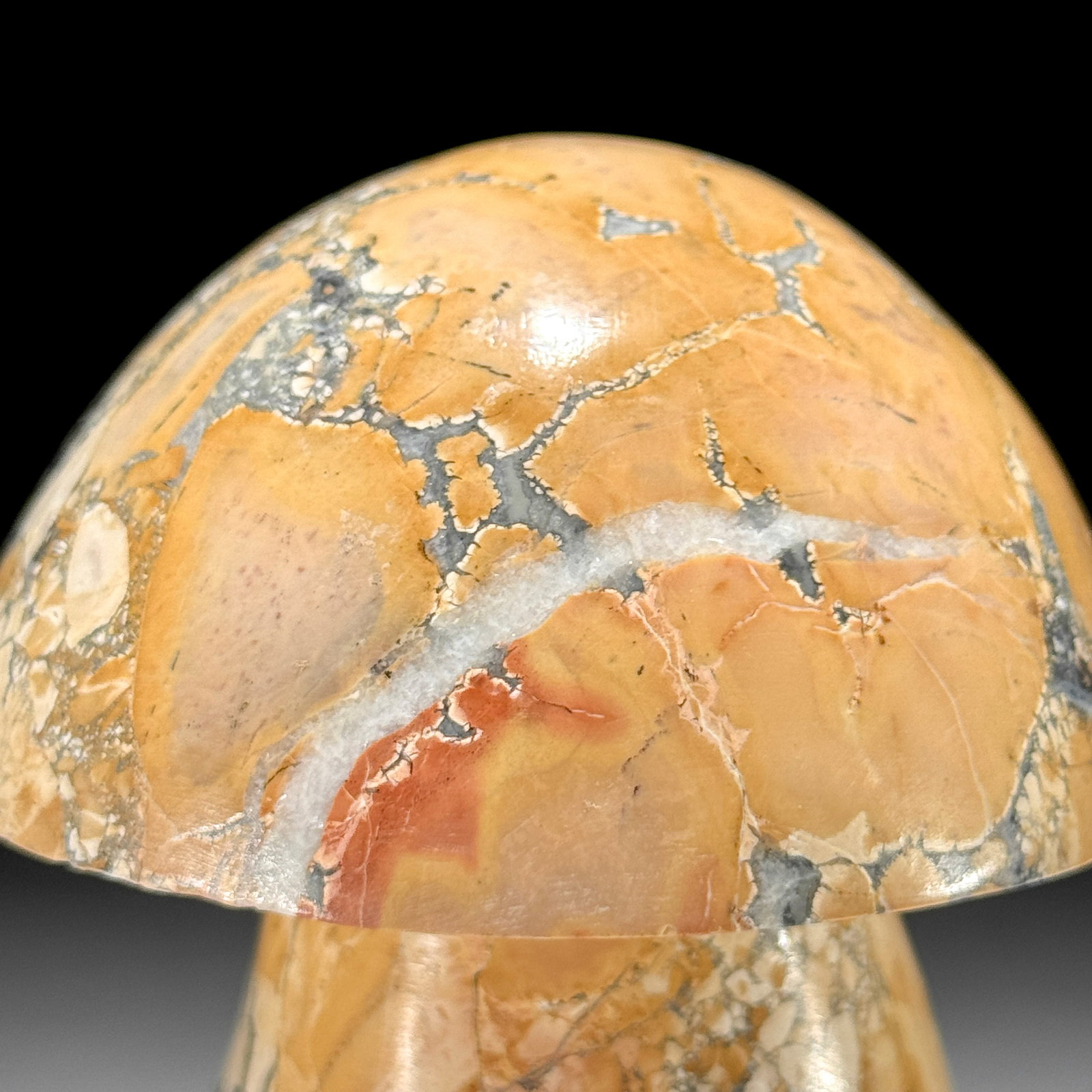 Stunning set of 3 crystallized Maligano Jasper mushrooms - 2