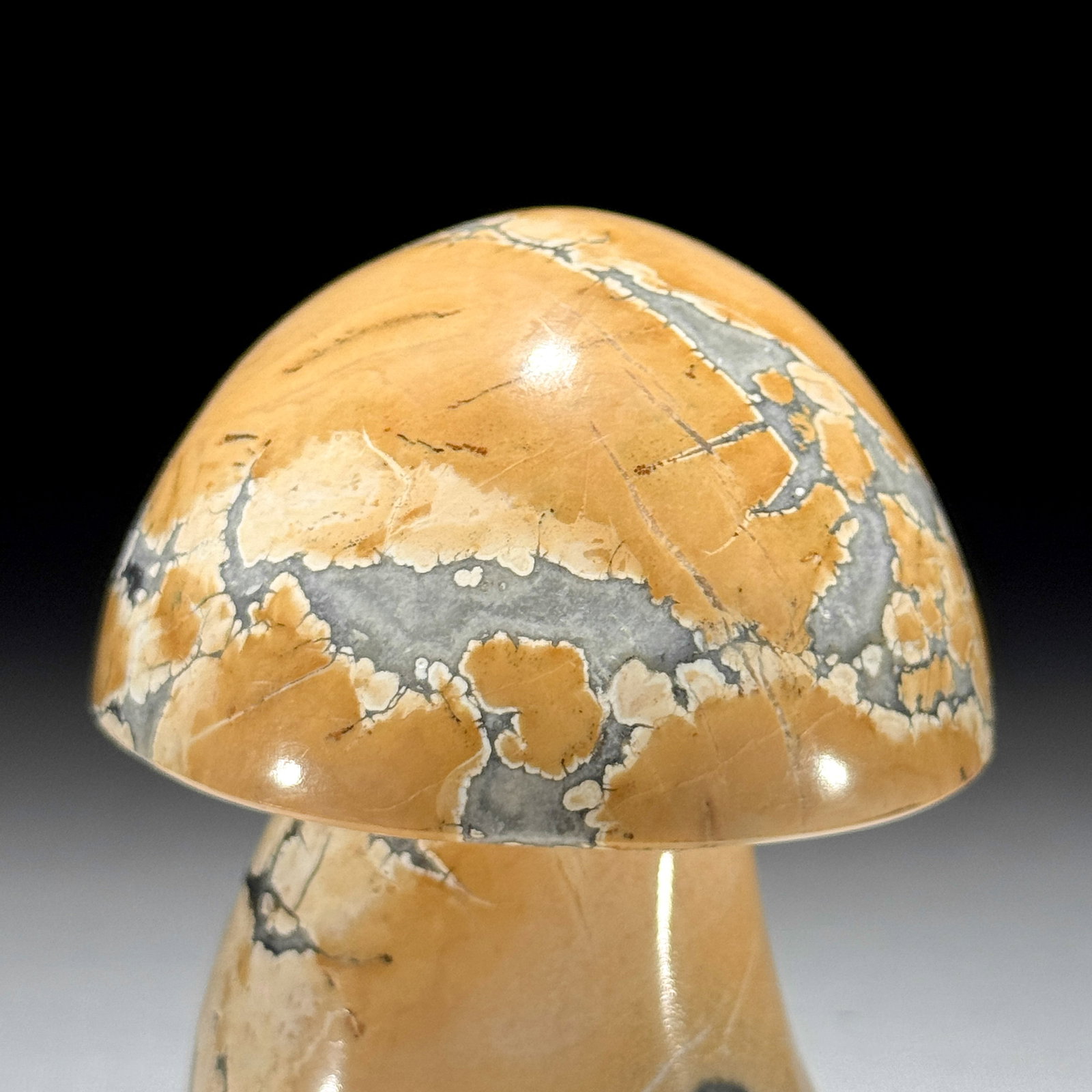 Stunning set of 3 crystallized Maligano Jasper mushrooms - 4
