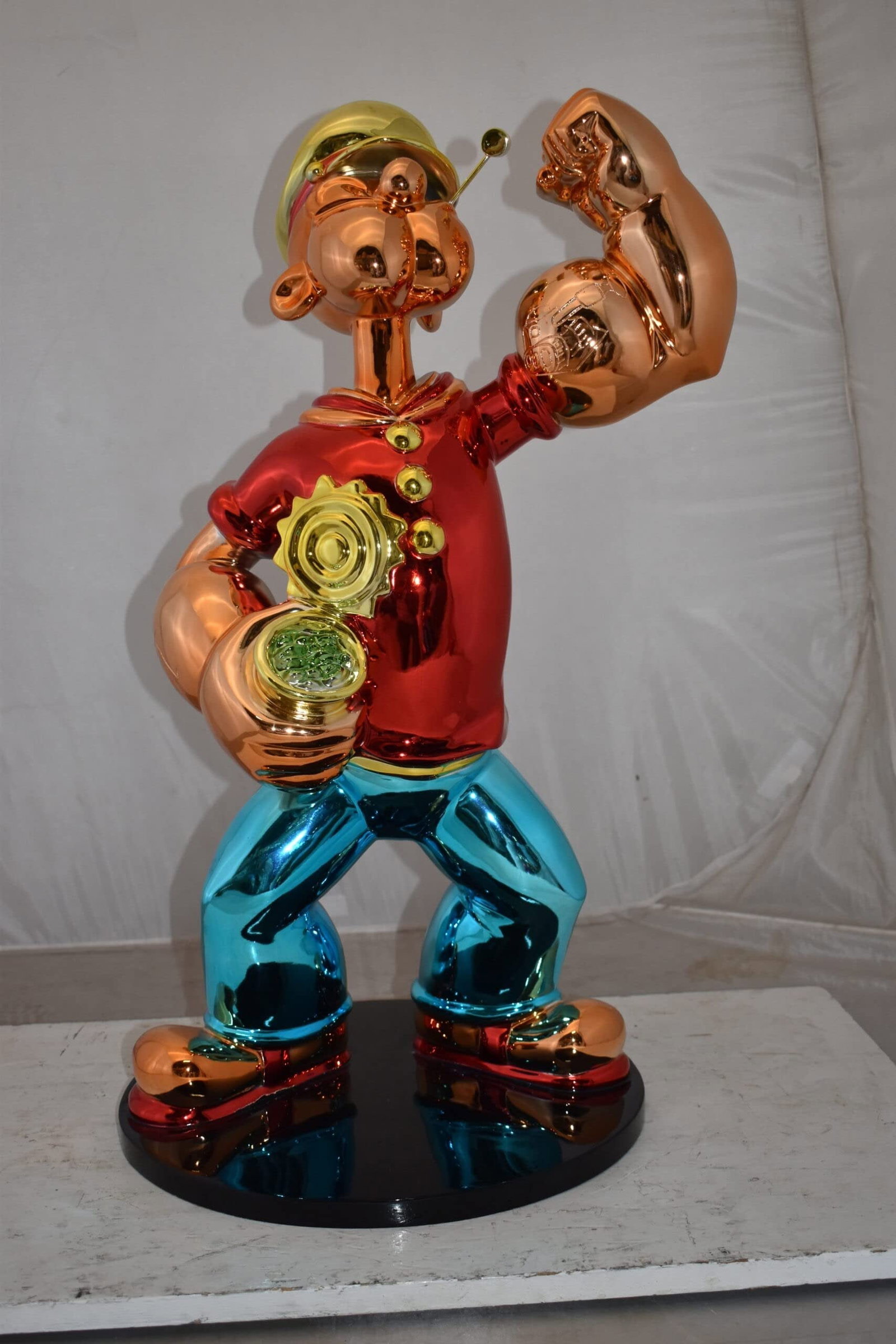 Popeye with Red shirt Resin Statue Size: 18" x 16" x 31"H - 4