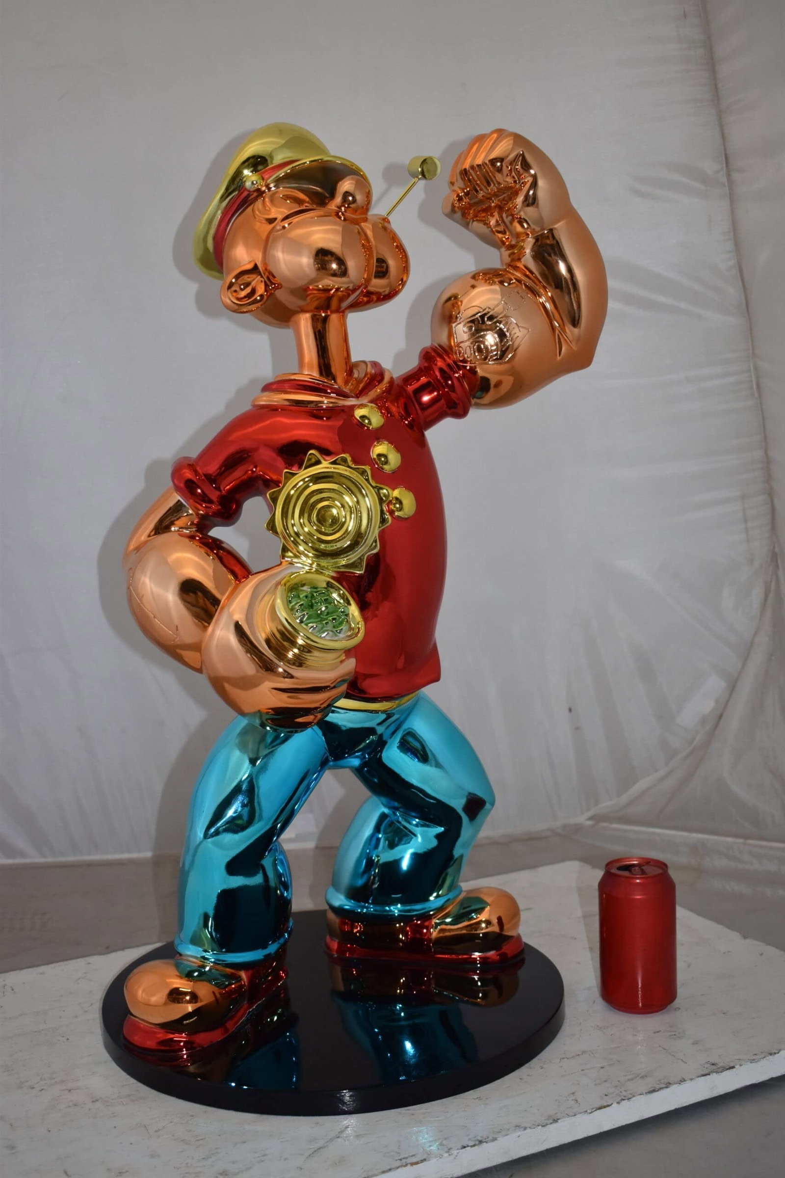 Popeye with Red shirt Resin Statue Size: 18" x 16" x 31"H - 5