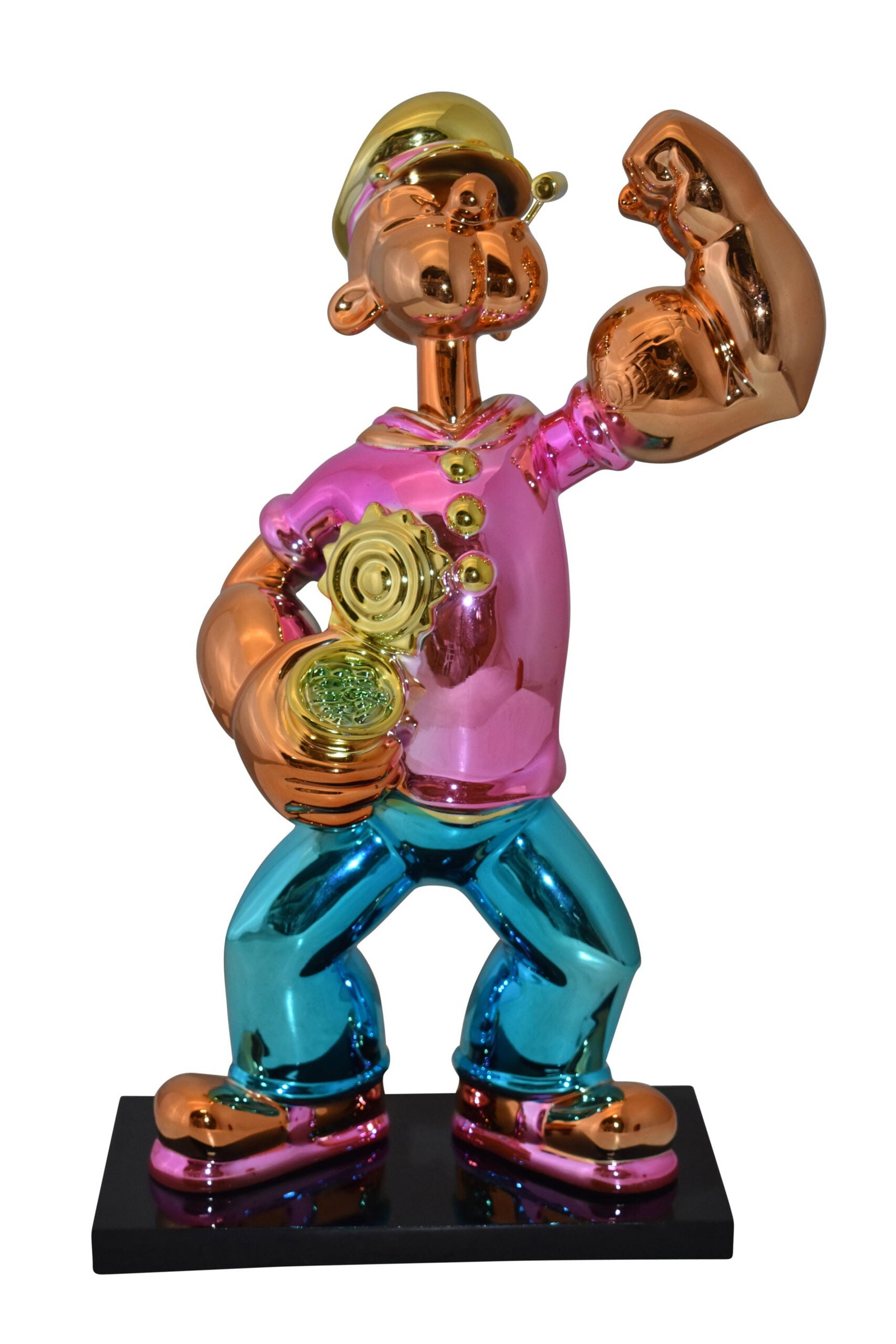 Iconic Pink Popeye smaller Resin Statue Size: 11" x 6" x 17"H: Title:Iconic Pink Popeye smaller Resin Statue Size: 11" x 6" x 17"H Description:Bring this playful resin statue into your next home or room to display vibrancy and humor to your guests. This