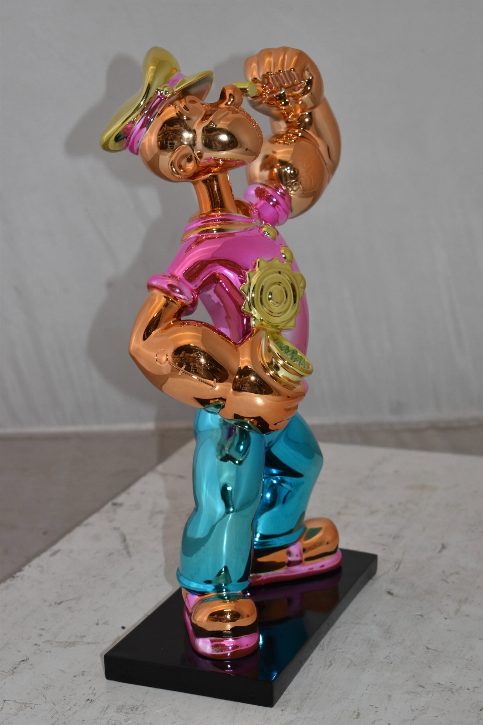 Iconic Pink Popeye smaller Resin Statue Size: 11" x 6" x 17"H - 4