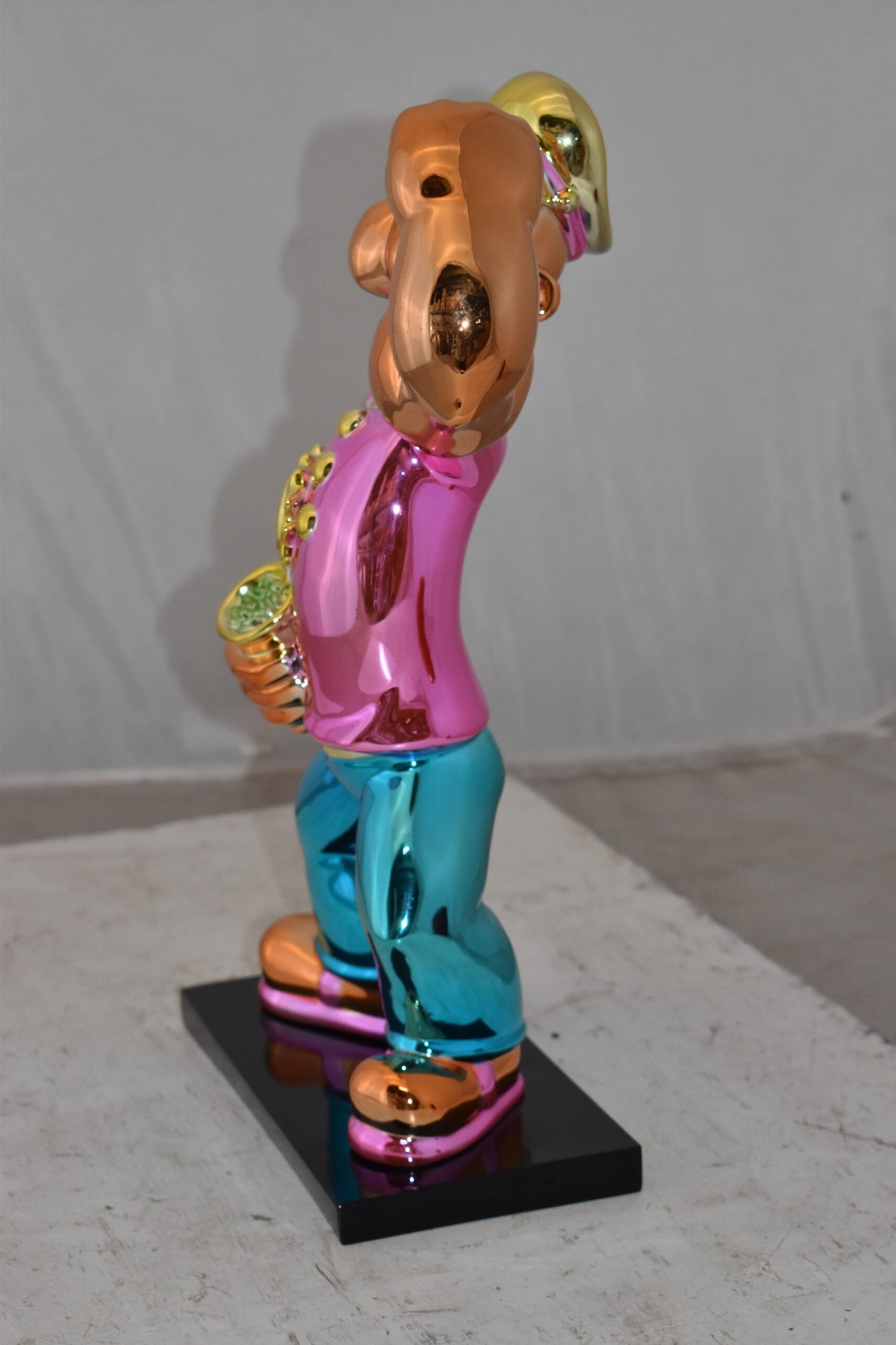 Iconic Pink Popeye smaller Resin Statue Size: 11" x 6" x 17"H - 9
