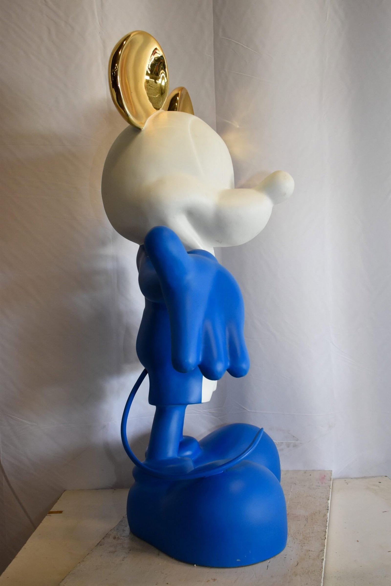 Chic Blue and White Giant Mickey Mouse Resin Statue 31" x 15" x 48"H - 7