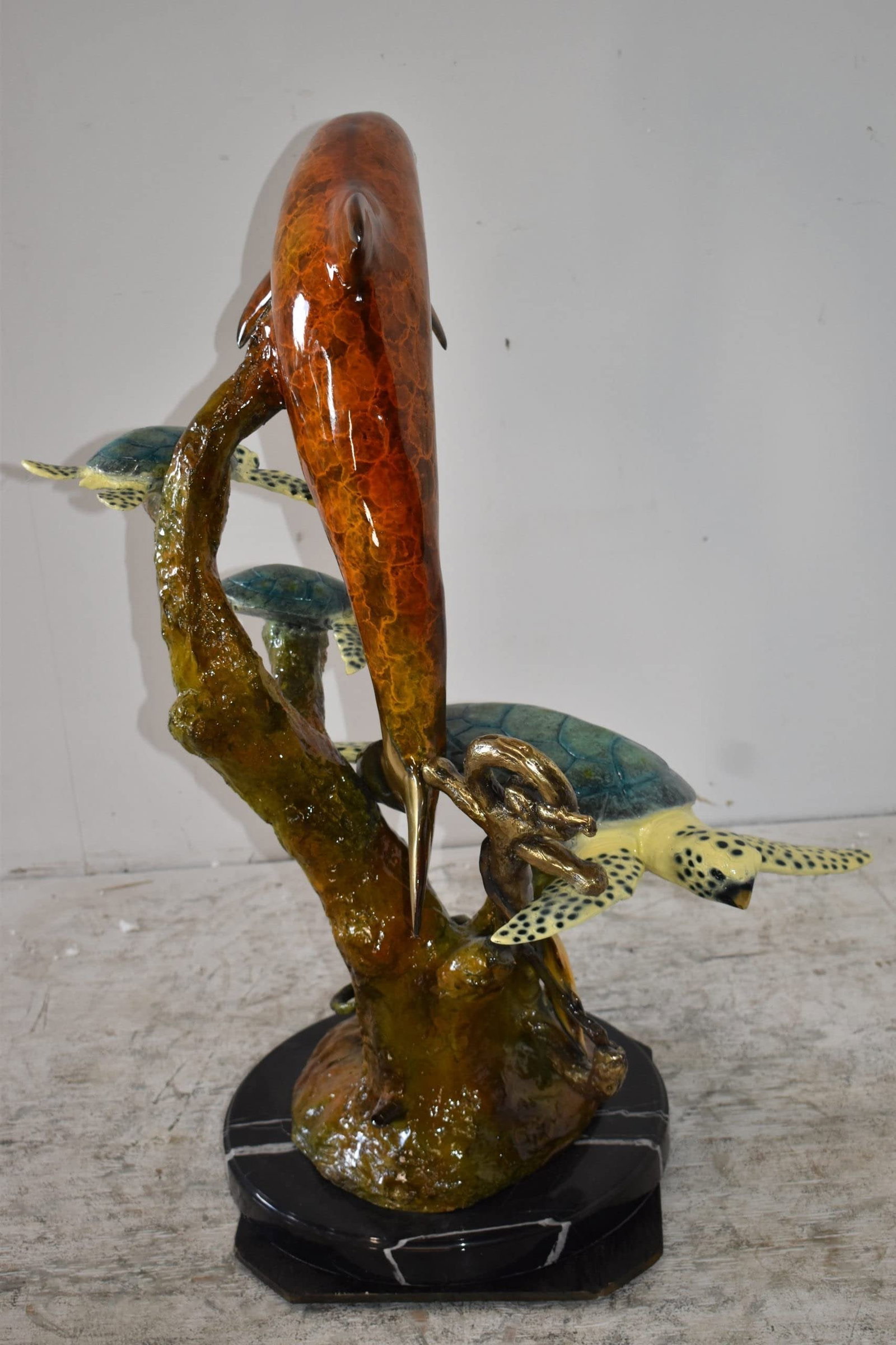 Dolphin Octopus and Three Turtles Fountain Bronze Statue Size: 28" x 21" x 35"H - 7