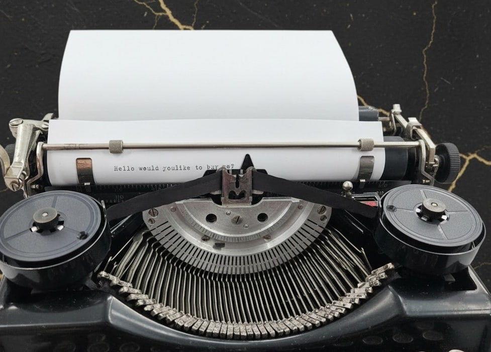 Vintage Portable Bank Keyboard Typewriter With Case Antique Manual Machine - 3