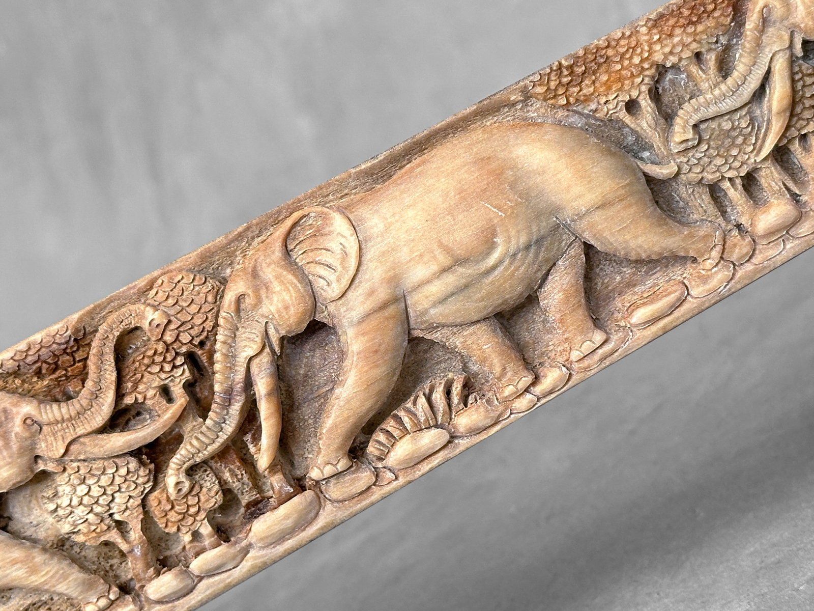 A stunning carved swordfish rostrum - Parade of Savannah elephants - 3