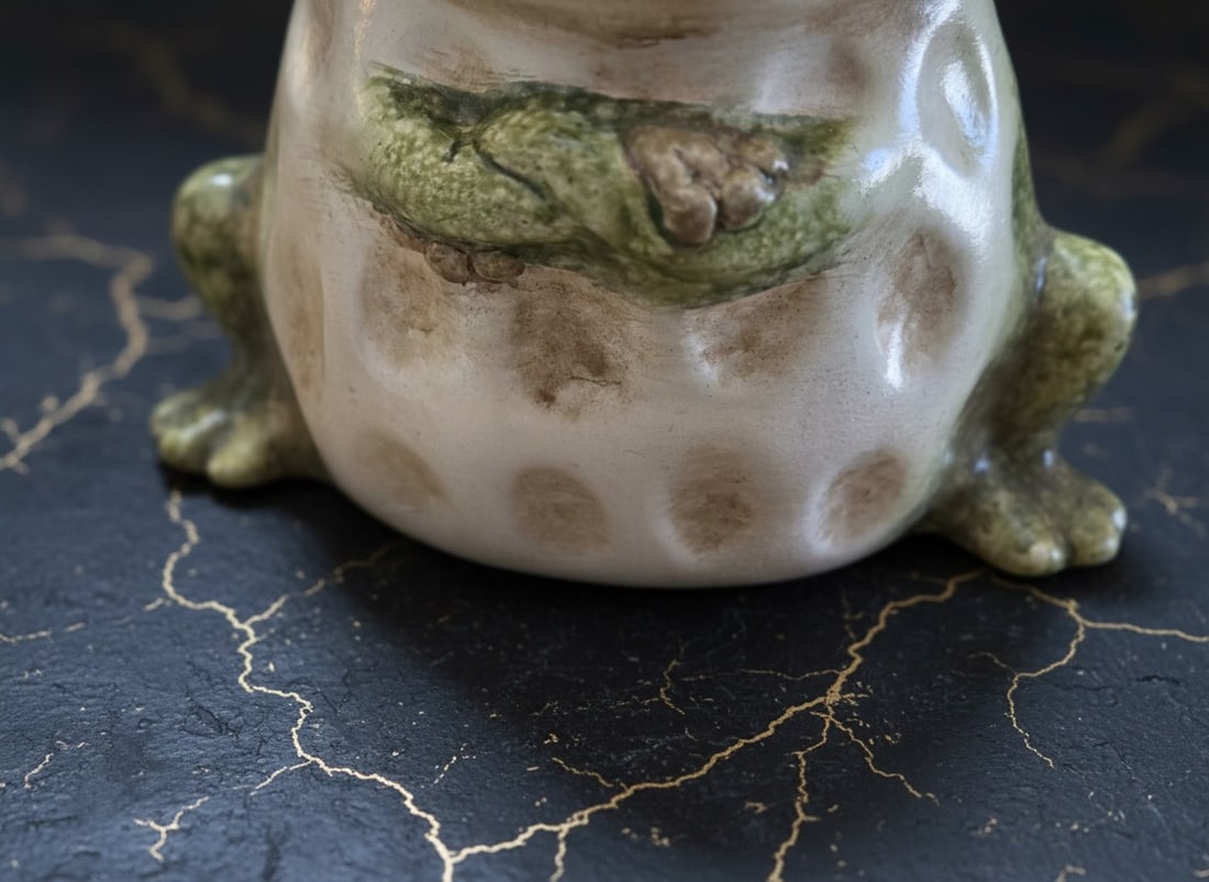 Pair of Whimsical Hand-Painted Ceramic Frog Figurines Garden Decor Set - 9