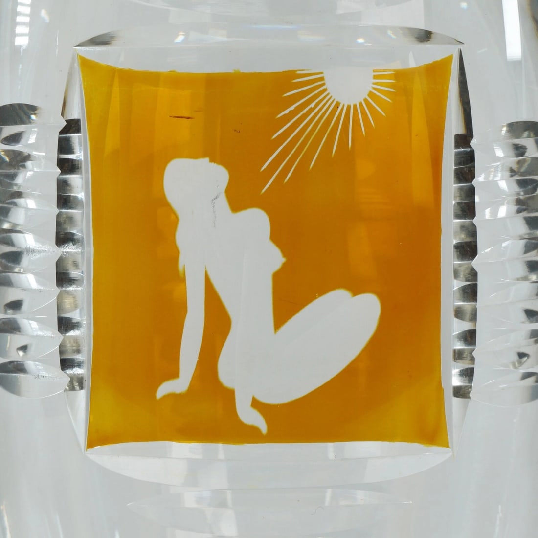 1950s Scandinavian Cut Glass Pedestal Vase - 3