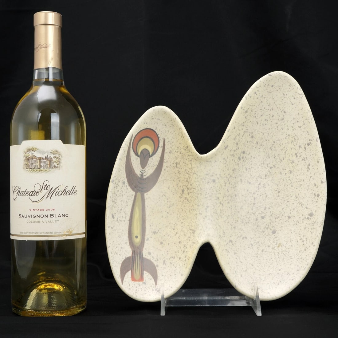 Mid Century Marc Bellaire (1925 - 1994) Abstract Tribal Boomerang Serving Dish 1950's - 2