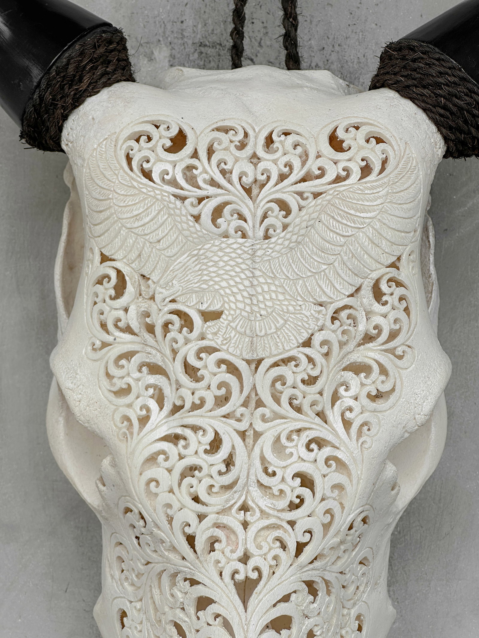 White cow skull - Eagle motif - 3