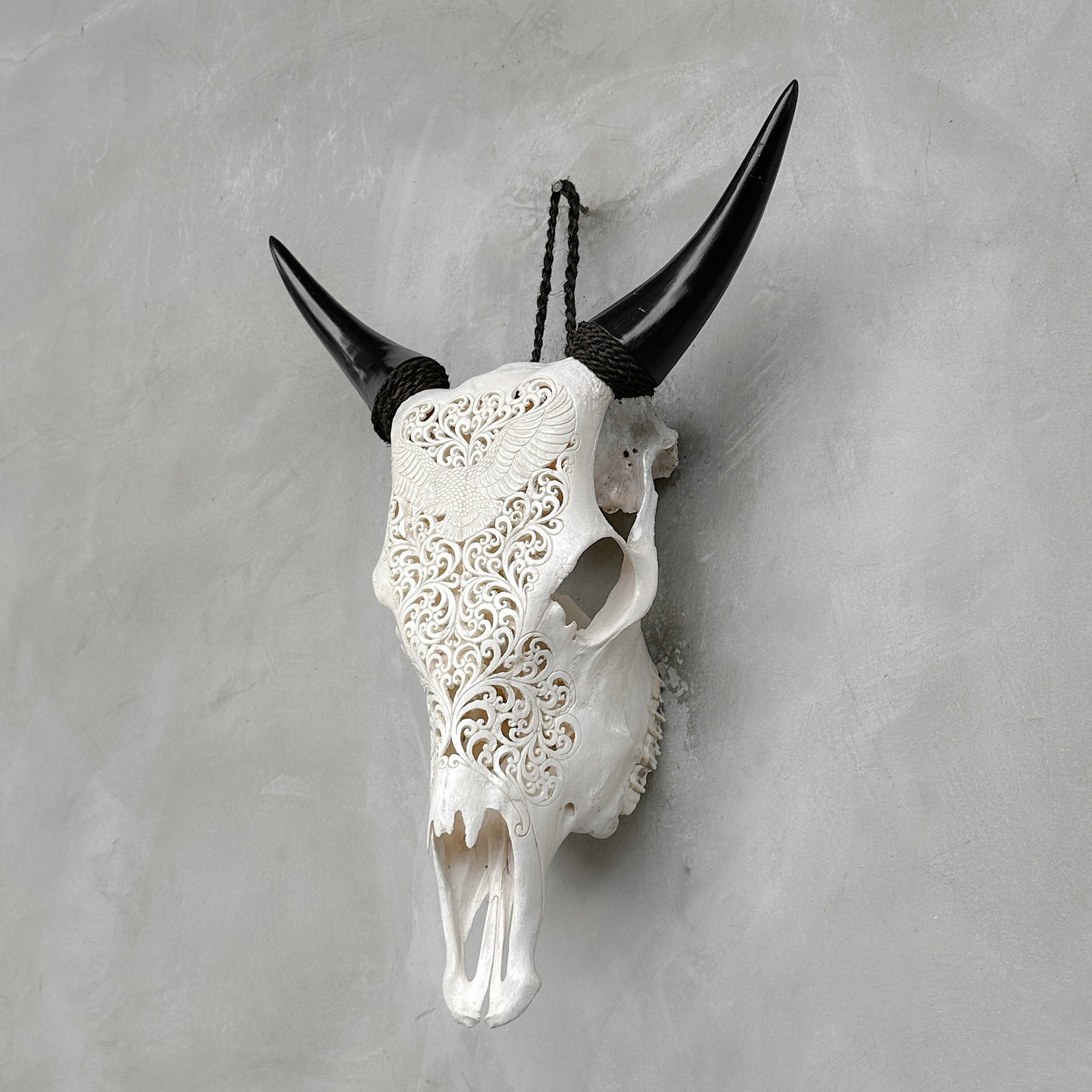 White cow skull - Eagle motif - 7