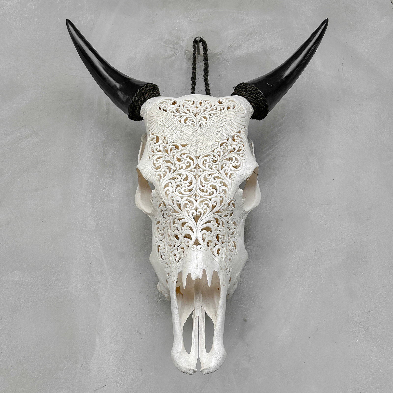 White cow skull - Eagle motif - 9