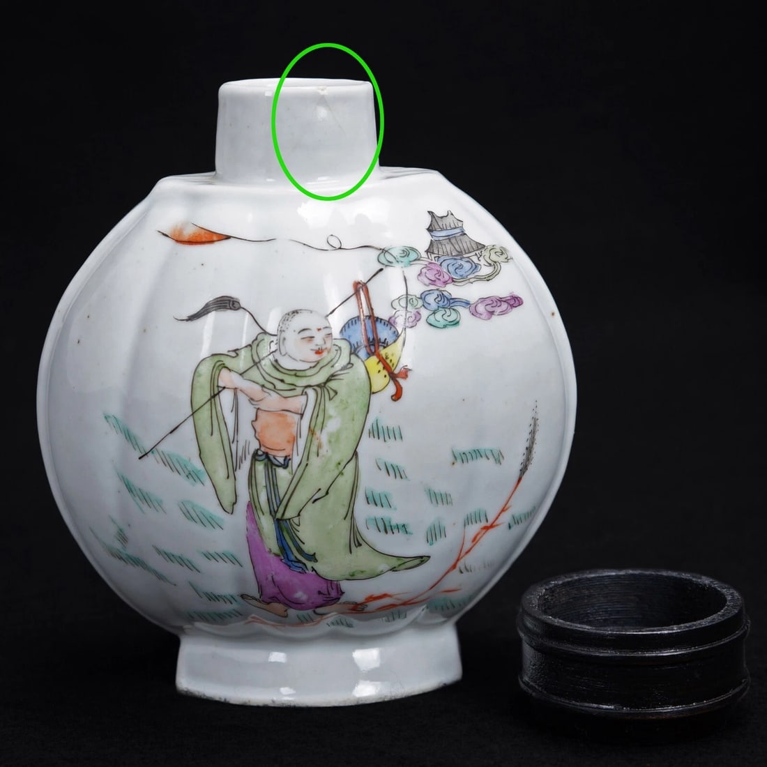 Chinese Polychrome Tea Caddy Hua Cha Gong Si Mark Republic Period - 2