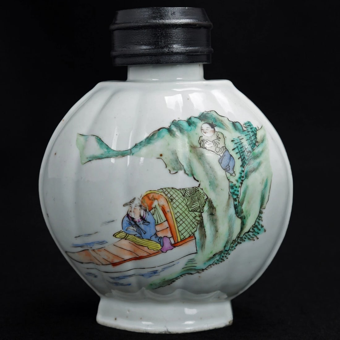 Chinese Polychrome Tea Caddy Hua Cha Gong Si Mark Republic Period - 7