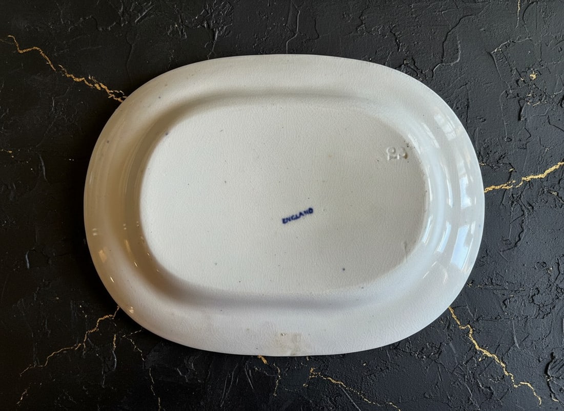 Victorian Ironstone Transferware Serving Platter Abby Pattern Circa 1910 - 2