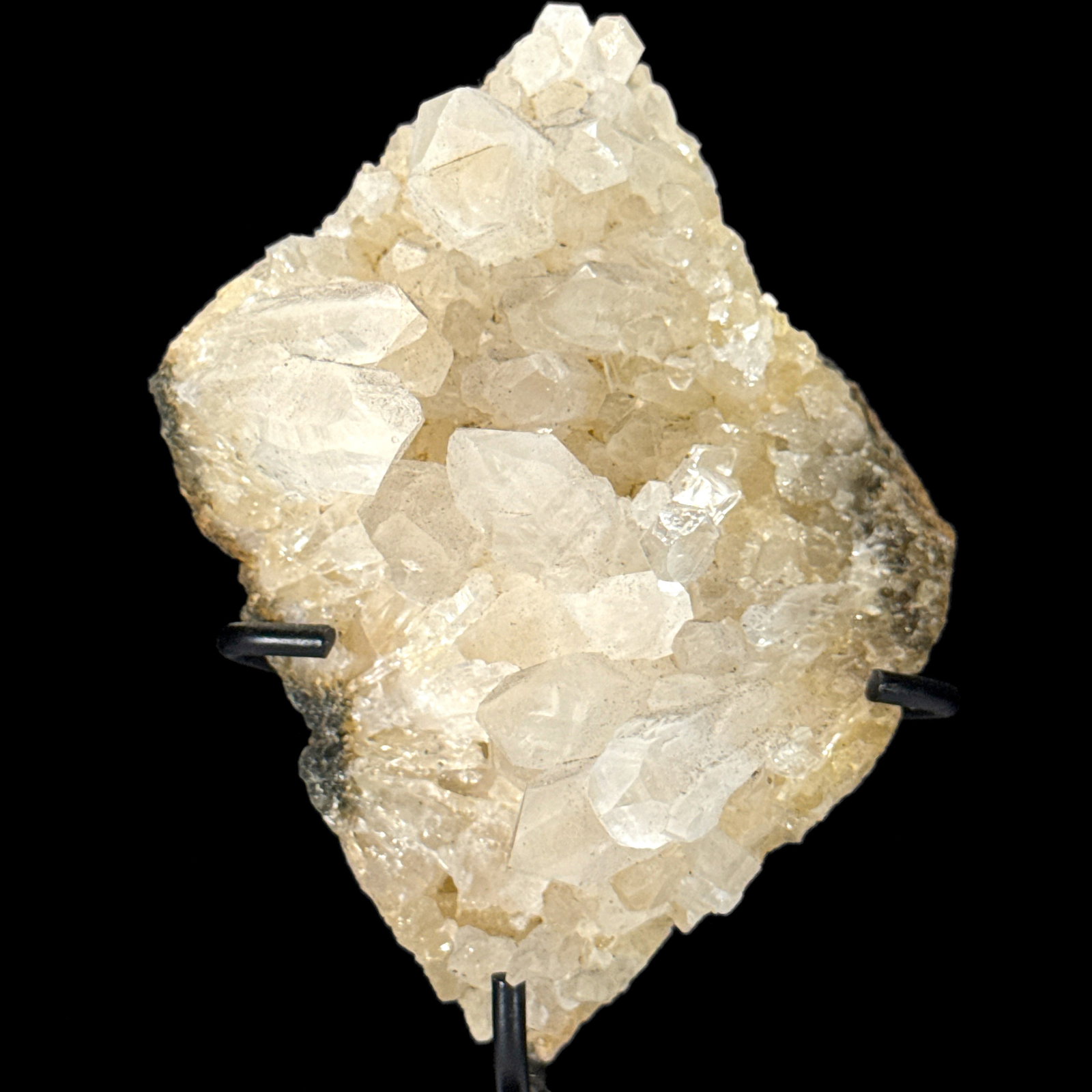 Wonderful set of a crystal quartz sphere and cluster on stands - 2