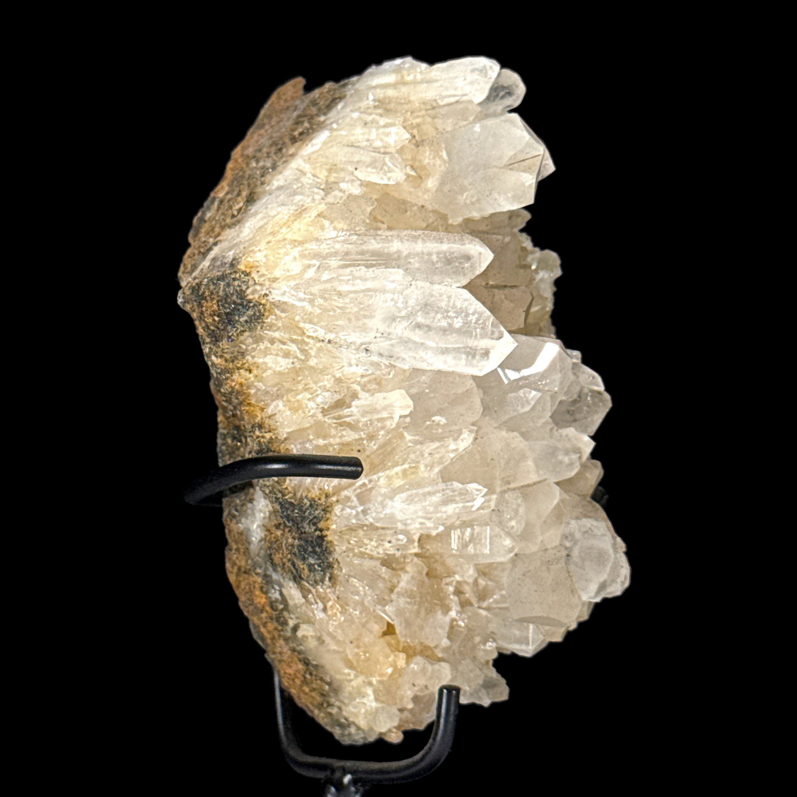 Wonderful set of a crystal quartz sphere and cluster on stands - 6