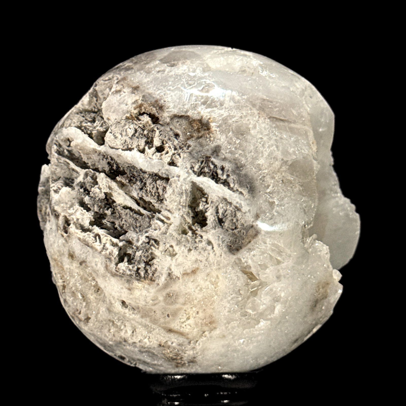 Wonderful set of a crystal quartz sphere and cluster on stands - 9