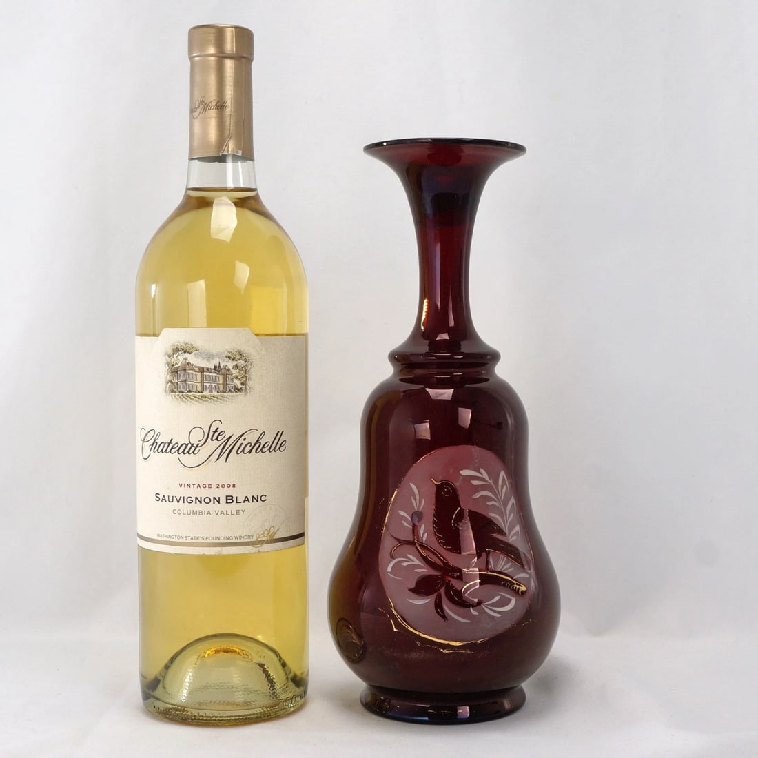 Victorian Bohemian Flashed Ruby Glass Vase - 2