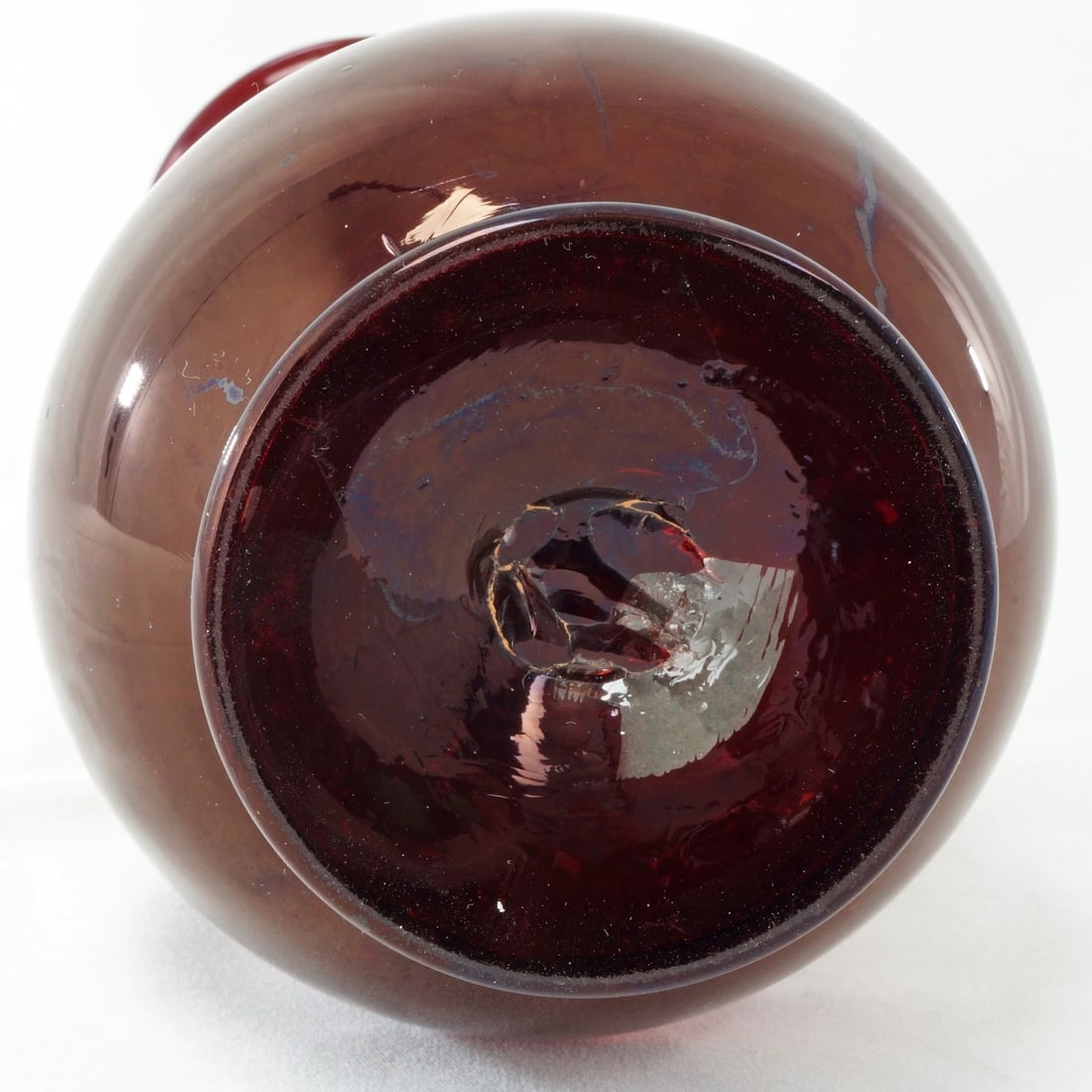 Victorian Bohemian Flashed Ruby Glass Vase - 7