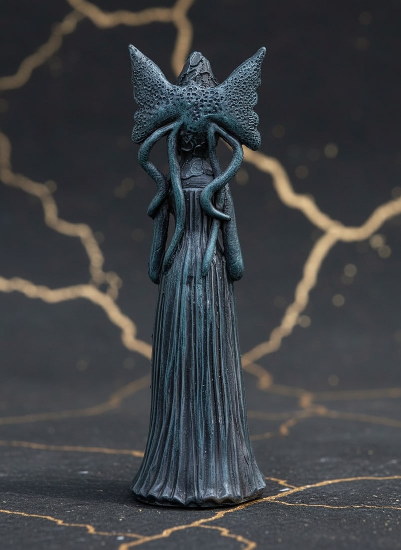 6" Mystical Woodland Sorceress Statue Gothic Secret Garden Resin Figurine - 3