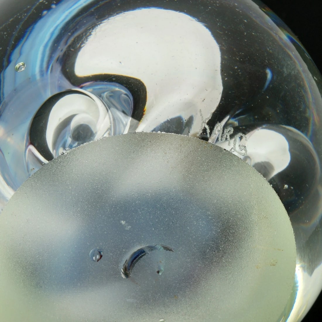 Vintage Handblown Glass Paperweight Signed Karg Studio - 7