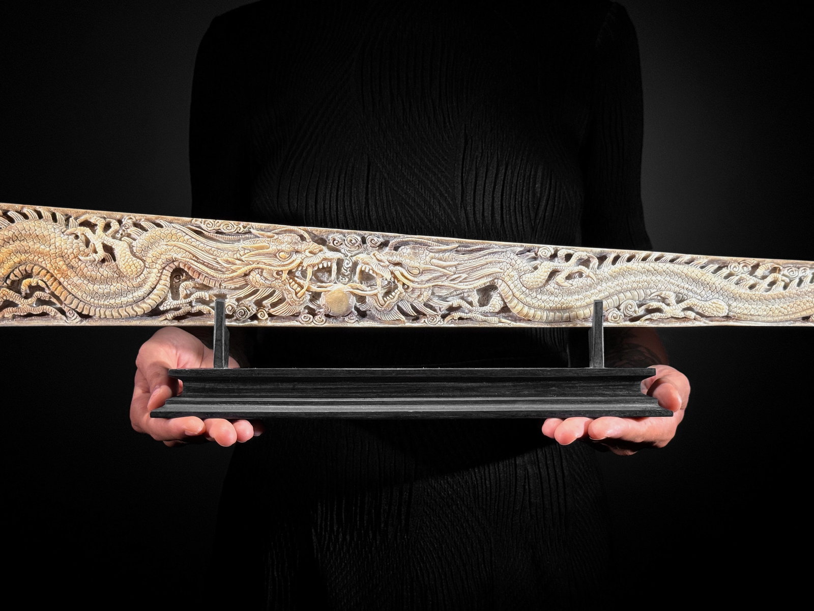 Extra large carved swordfish - Double Dragon motif - 10