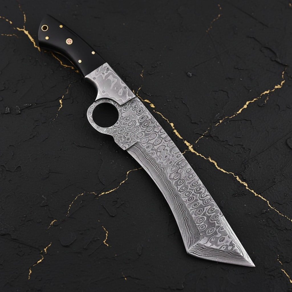 Hand Forged Damascus Steel Tactical Tanto Knife Hunting Blade With Sheath - 2