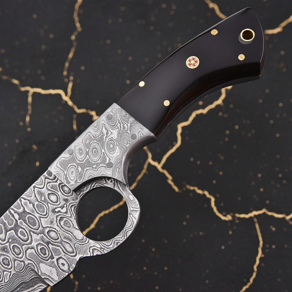 Hand Forged Damascus Steel Tactical Tanto Knife Hunting Blade With Sheath - 3