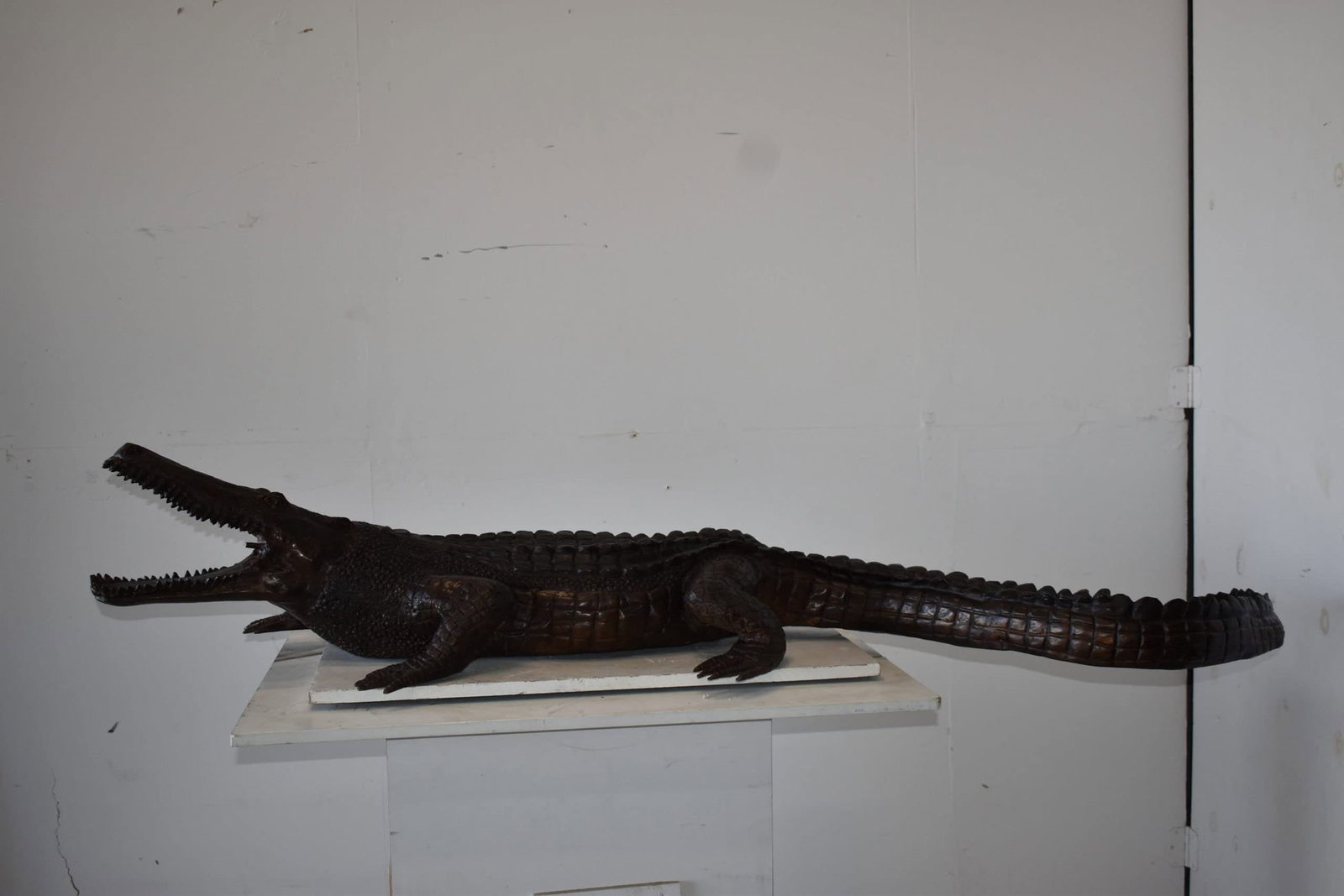 Large Crocodile Looking for His Prey Bronze Fountain Size: 78" x 24" x 14"H - 4