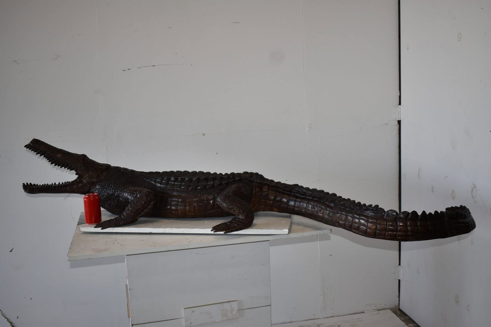 Large Crocodile Looking for His Prey Bronze Fountain Size: 78" x 24" x 14"H - 5