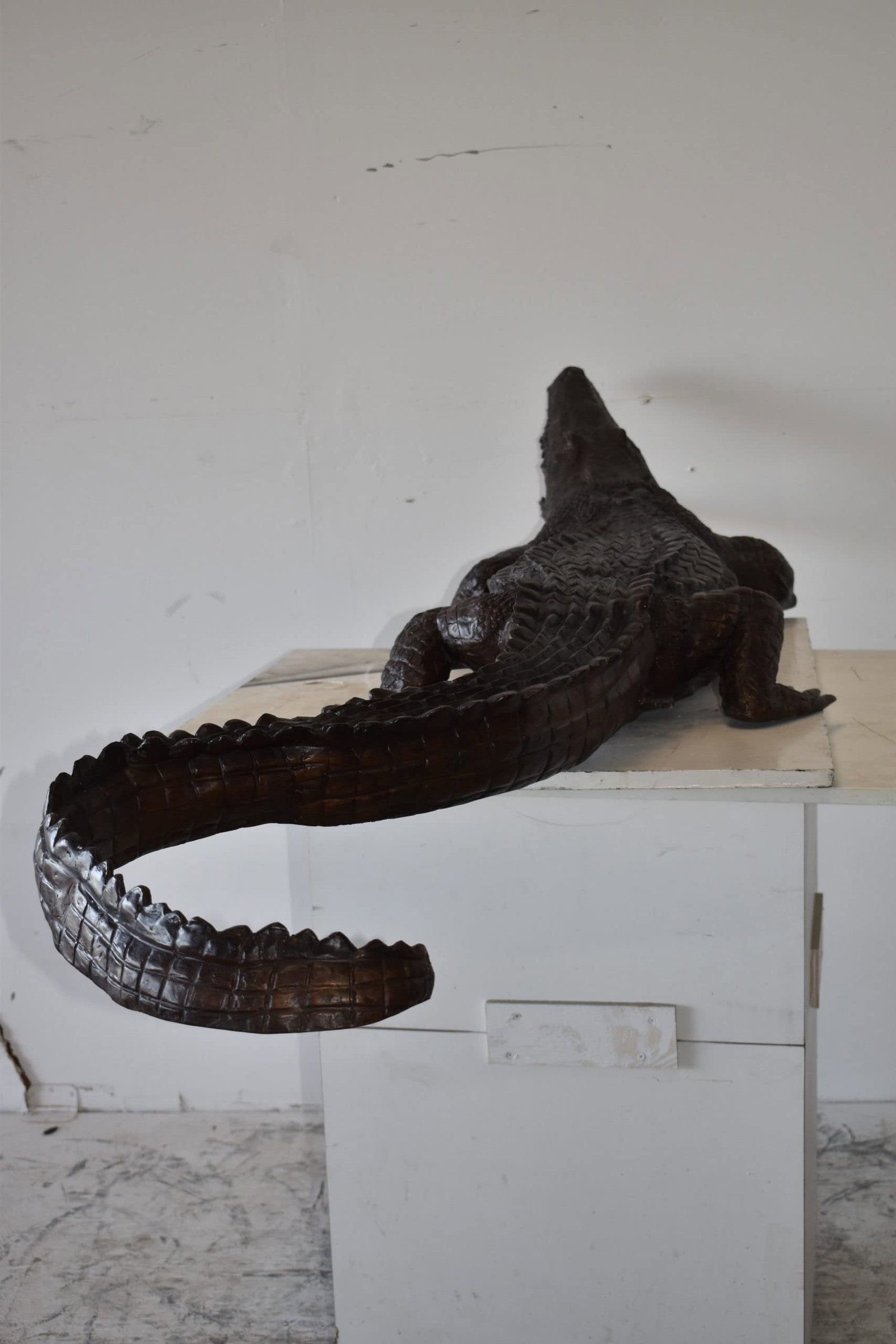 Large Crocodile Looking for His Prey Bronze Fountain Size: 78" x 24" x 14"H - 7