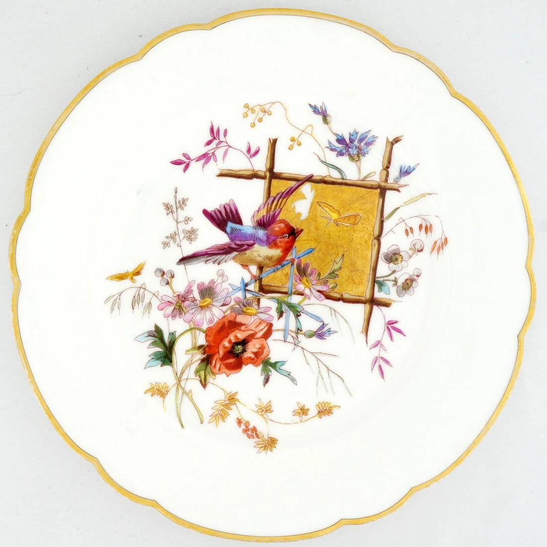 Five Haviland Limoges Cabinet Plates Birds c 1877 - 12