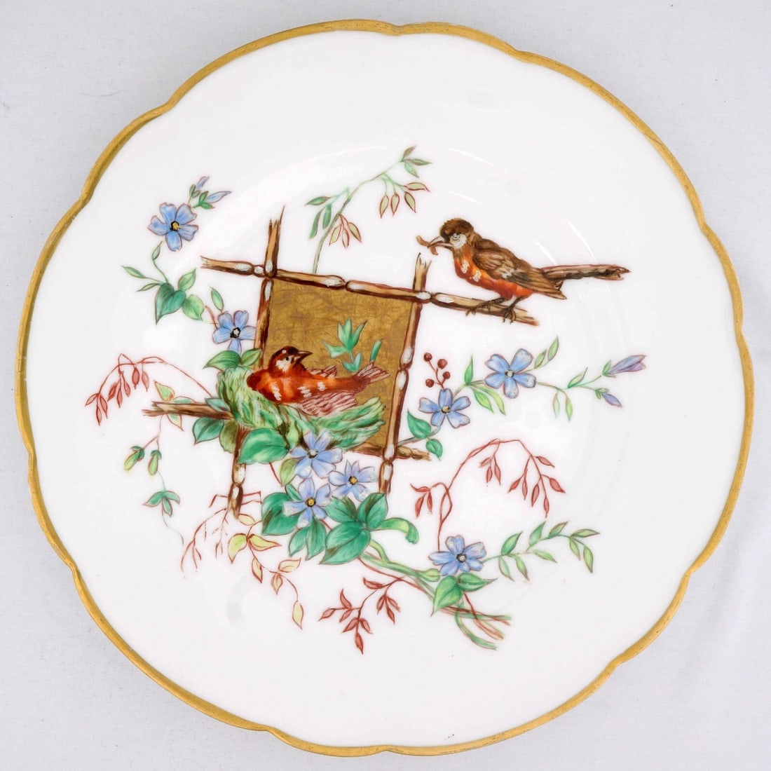 Five Haviland Limoges Cabinet Plates Birds c 1877 - 9