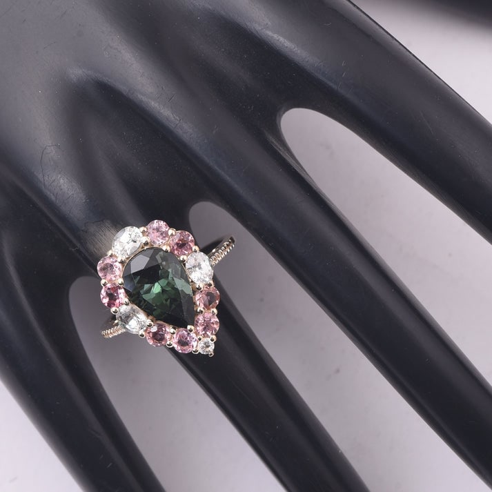 4.24 Ct Pear Tourmaline 9K Gold Ring - 2