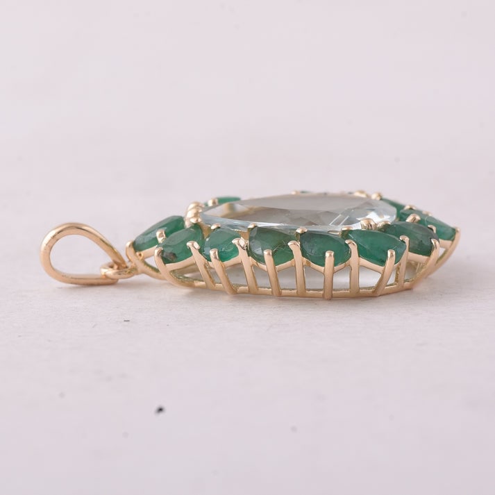 4.52 Ct Pear Aquamarine 9K Gold Pendant - 3