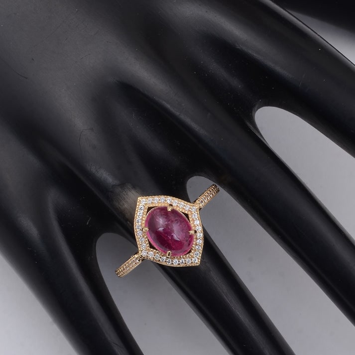 2.29 Ct Oval Tourmaline 9K Gold Ring - 2