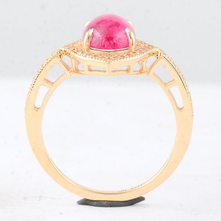2.29 Ct Oval Tourmaline 9K Gold Ring - 4