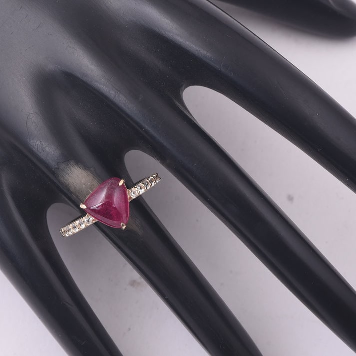 2.59 Ct Heart Tourmaline 9K Gold Ring - 2