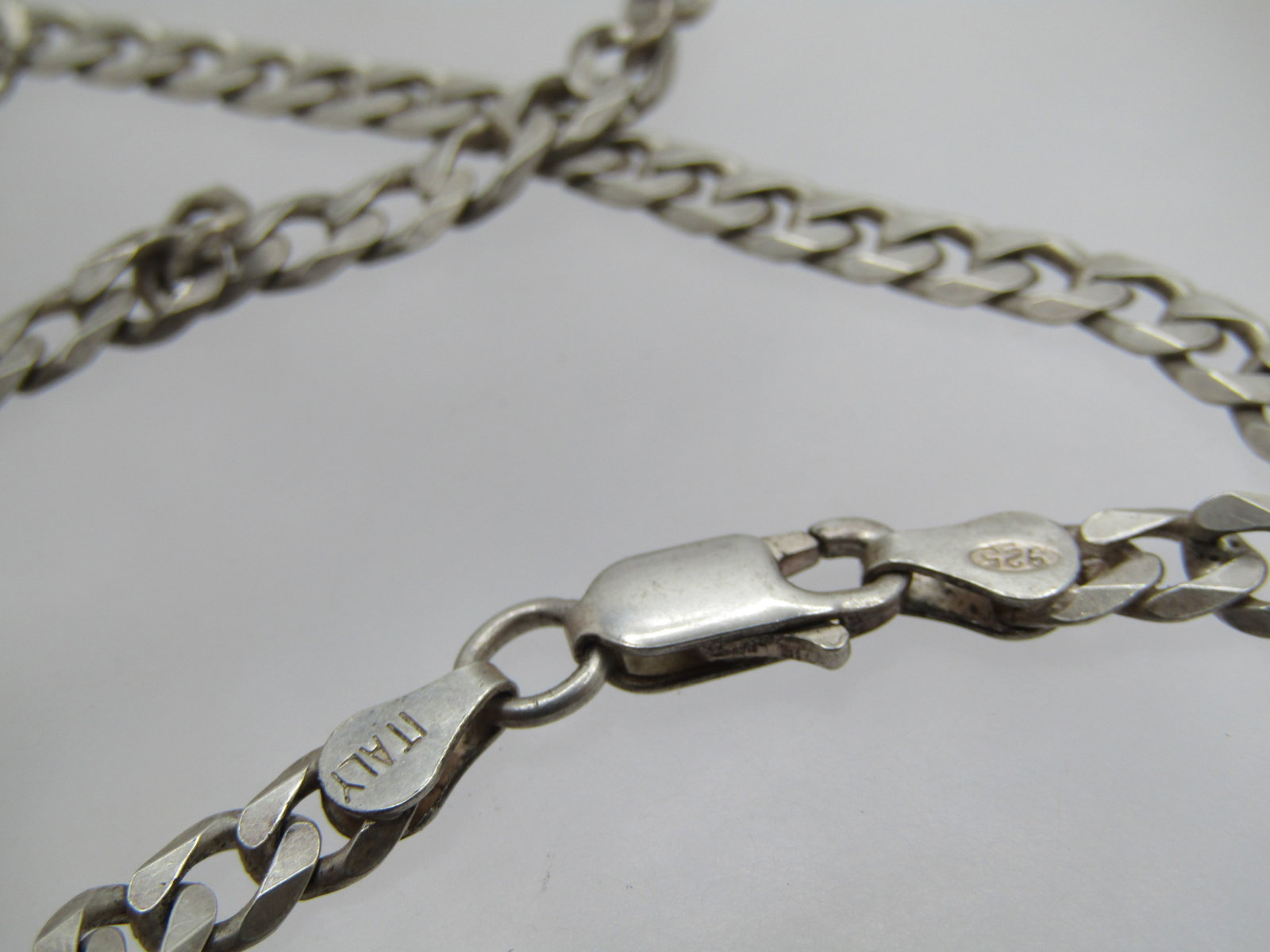 Vintage Sterling and Rhinestone Jesus Necklace, 28" - 7