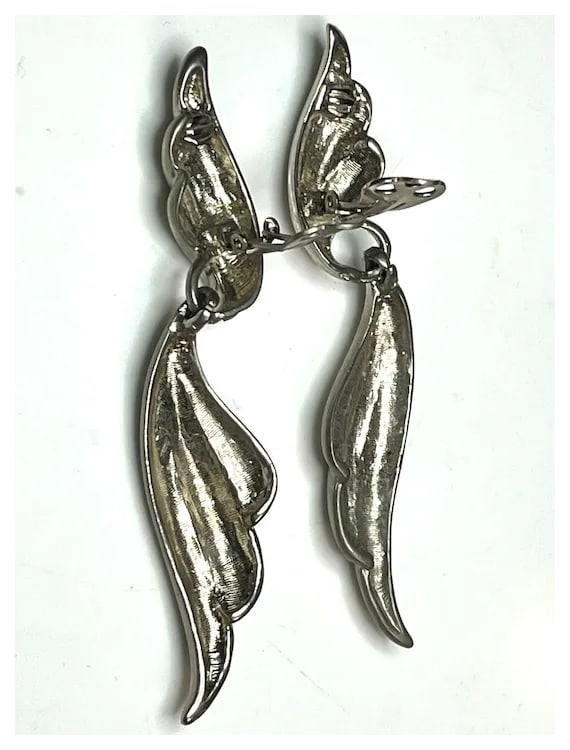 Vintage Sterling Silver Glamourous Estate Twisted Scalloped Clip Earrings - 4