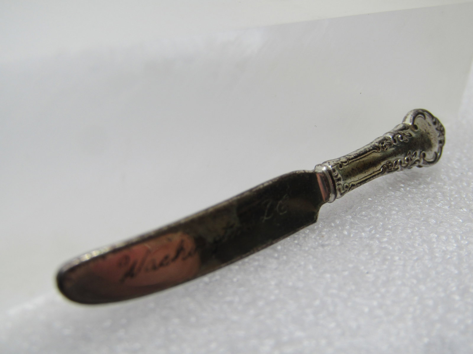 Vintage Sterling Washington, D.C. Engraved Knife Brooch, 1950's - 3