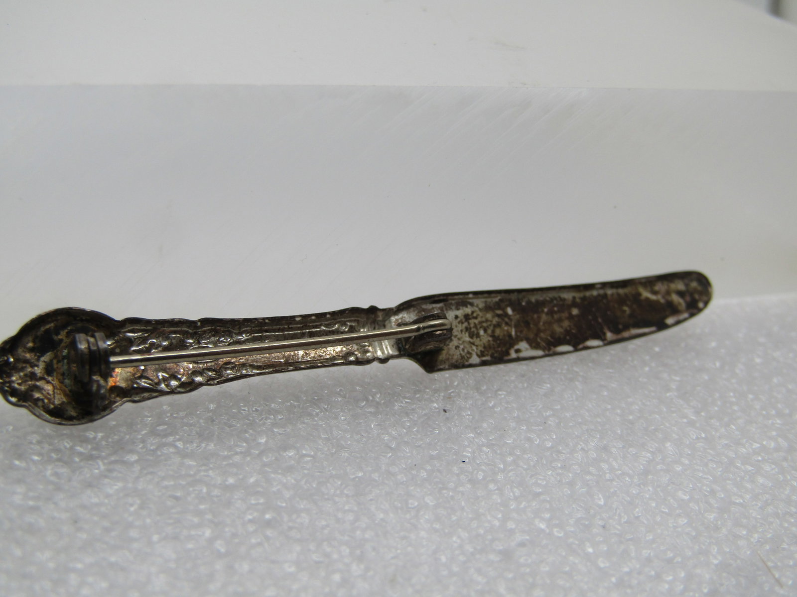 Vintage Sterling Washington, D.C. Engraved Knife Brooch, 1950's - 4