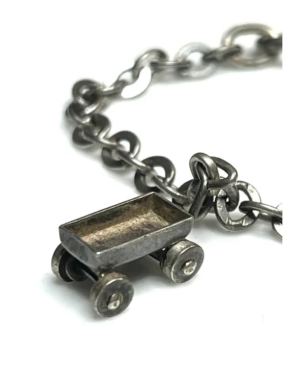 Darling Vintage Charm Bracelet with Piano, Dog House, and Wagon - 5