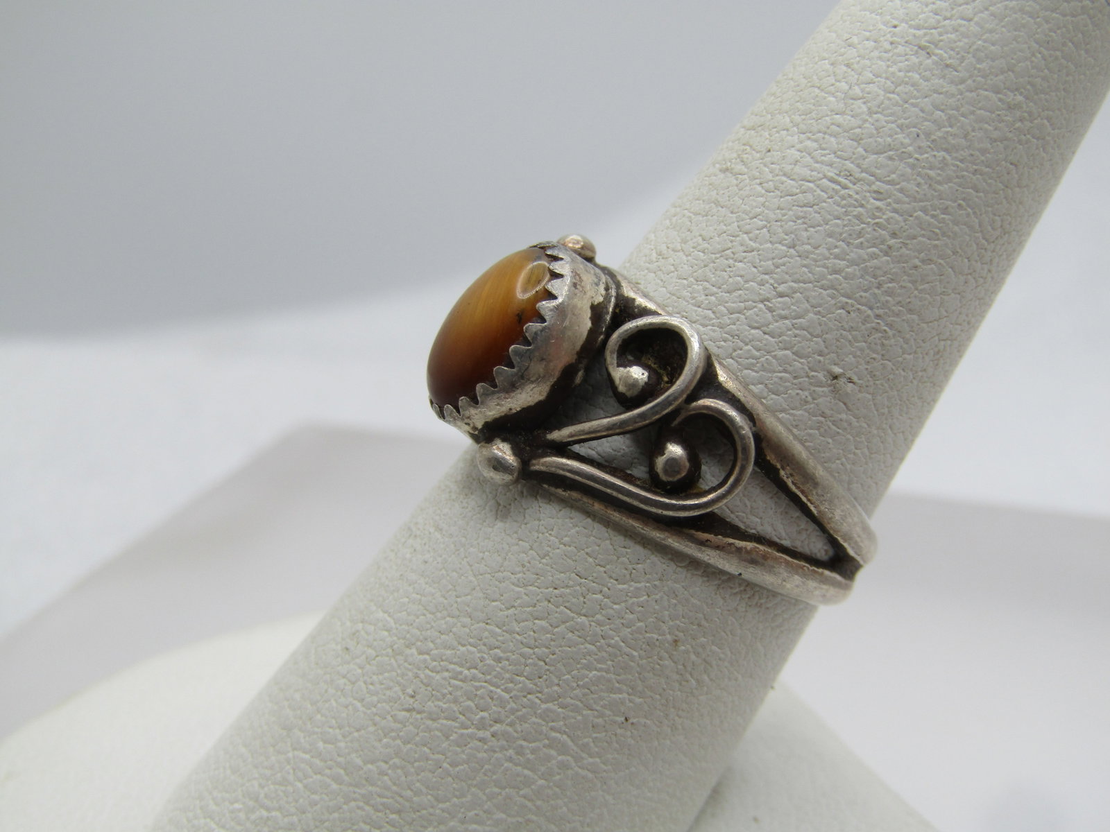 Vintage Sterling Southwestern Tiger's Eye Ring, Sz. 8, 1960's-1970's - 2
