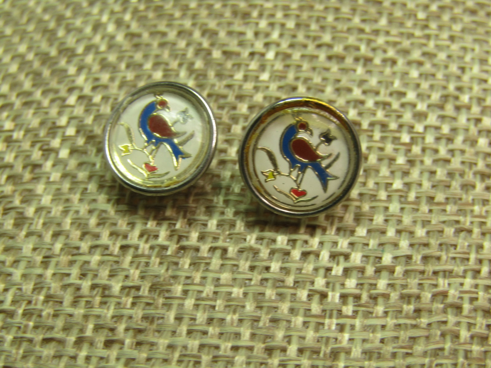 Vintage Sterling Hex/Distelfink Earrings, Stud Pierced, Signed Hoffman, 1960's-1970's - 3