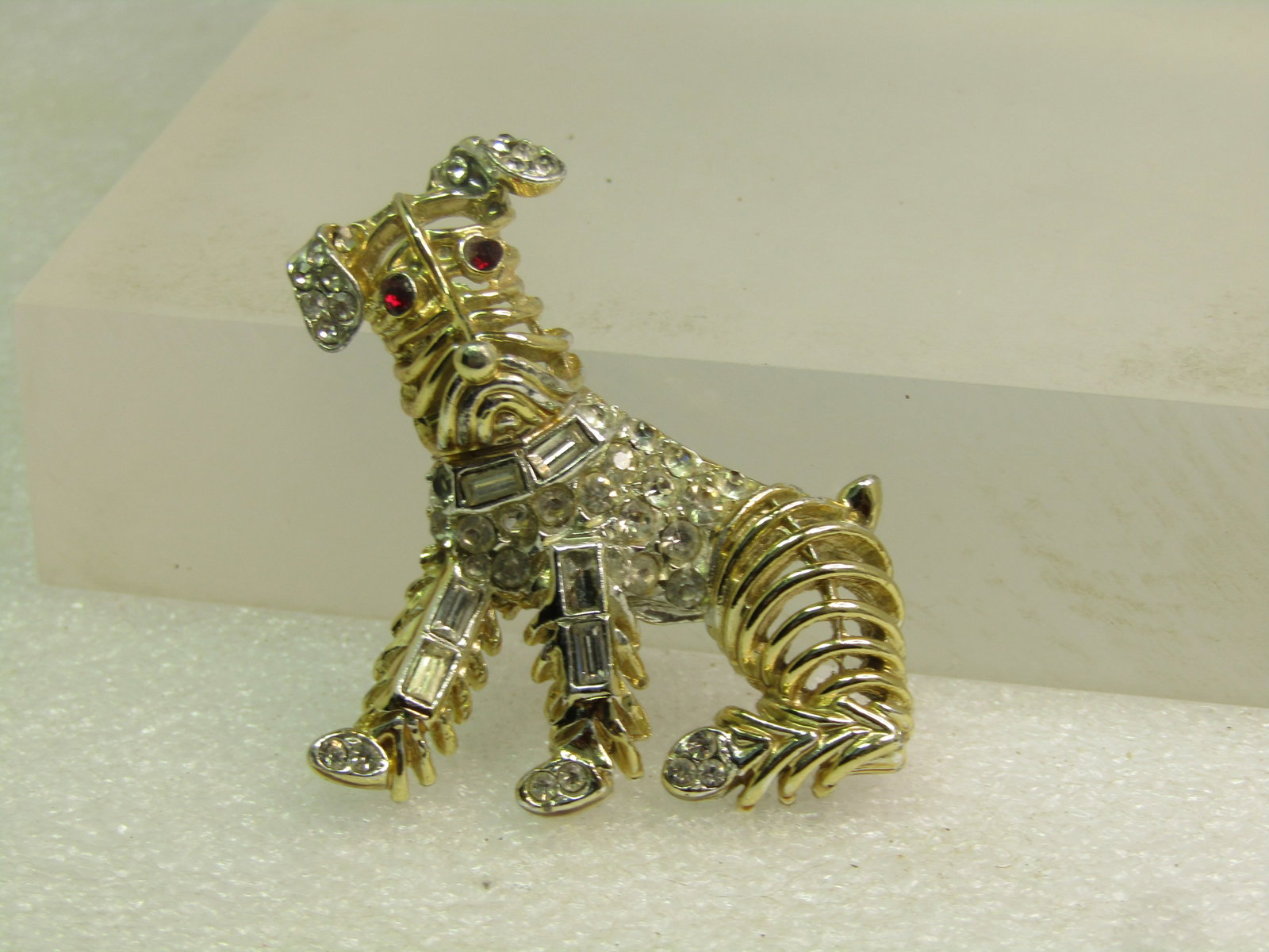 Vintage Weiss Rhinestone Dog Brooch, 1950's-1960's - 2