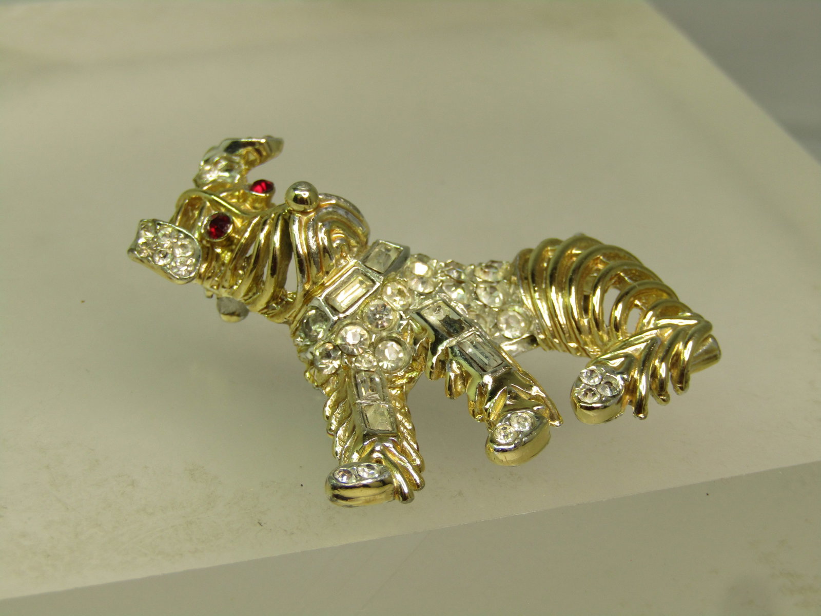 Vintage Weiss Rhinestone Dog Brooch, 1950's-1960's - 7