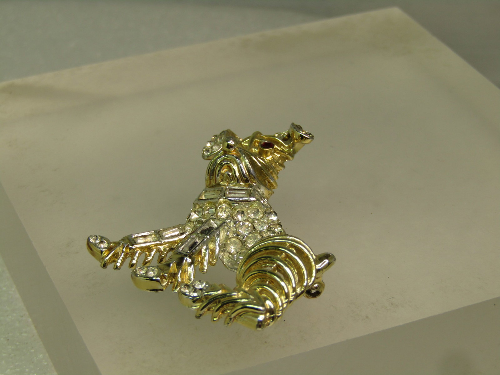 Vintage Weiss Rhinestone Dog Brooch, 1950's-1960's - 8